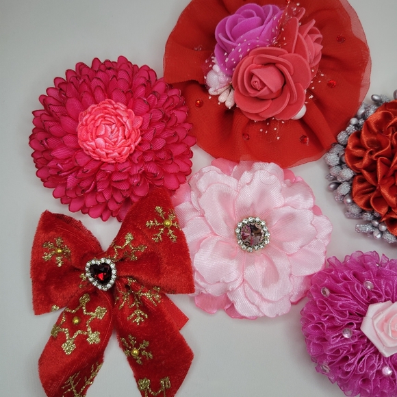 Unfinished DIY Chrismas Hair Bows or Pins, 12 pc - Picture 8 of 10